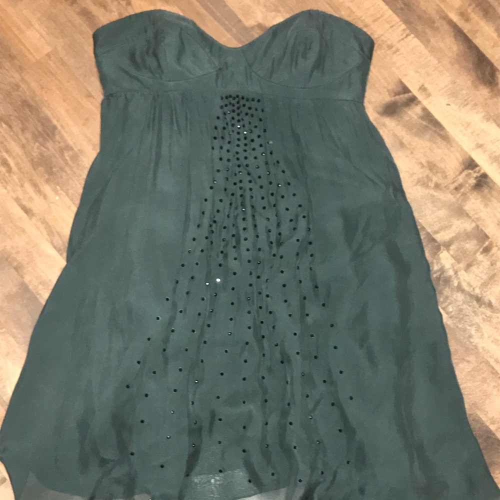Haute Hippie Green strapless dress